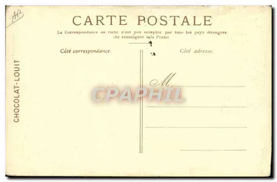 Monoplane Blériot — Überquerung Calais-Douvres in 26 Min — Verlag CHOCOLAT-LOUIT — Rückseite