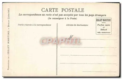 Jeune femme tenant un bouquet — scène de poésie amoureuse — éditeur GILLET MARITIME — Verso