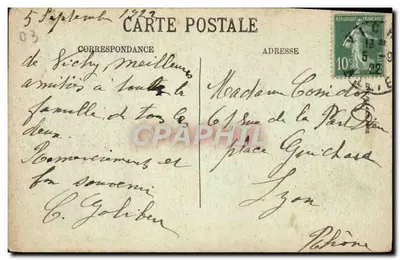 Vichy — A Rue do Casino e as Galerias Cobertas — edição C. Geniller — Verso