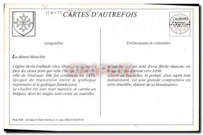 Kerk van de Dalbade — Toulouse — Uitgave L. Delbergue — Achterkant