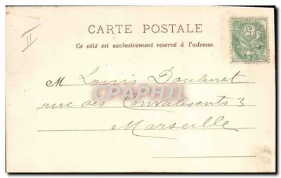 Marina Francesa — Compañía de Desembarco — La Artillería de la Escuadra Ligera — A. Couturier, fotógrafo-editor, Toulón — Reverso