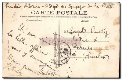 Marinha — Montagem e lubrificação de um guincho elétrico — Praça das Armas, Toulon — Verso
