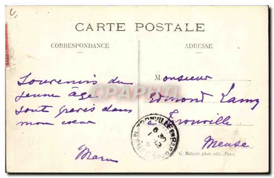 I Pionieri dell'aria — L'aeroplano Farman durante il raid del campo di Chalons-Reims (ottobre 1908) — C. Malcuit, fot. ed. Parigi — Verso