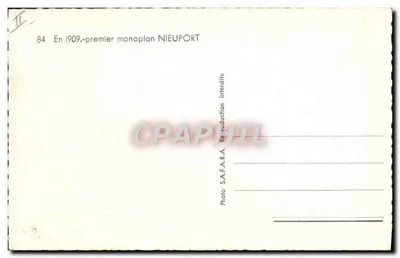 Primeiro monoplan Nieuport — 1909 — Foto S.A.F.A.R.A. — Verso