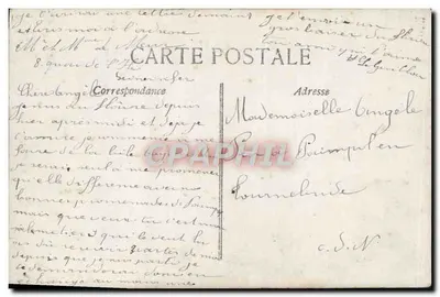 Junge Frau mit Blumenbouquet — Dekoration aus Efeu und Lilien — anonymer Verlag, Nr. 413 — Rückseite