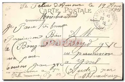 Perpignan — Promenada Plataniów (setki lat) — J. Fau, księgarz, Perpignan — Rewers