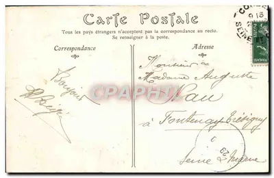 Stara pocztówka Corbeil Pamiątkowy Zabytek na Cześć Dzieci Arrondissement Militaria — Rewers