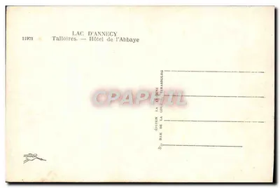 Lago de Annecy — Hotel de l'Abbaye — Edição La Colonne, Talloires — Verso