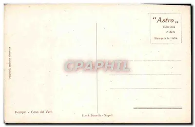 Pompeï - Casa dei Vettii — uitgever 'Astro' en serie-nummer niet zichtbaar — Achterkant