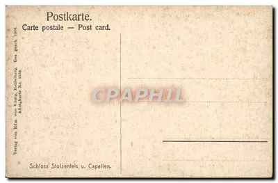Castello di Stolzenfels e Capellen — Königsgarten — Verlag von Edmu. von König, Heidelberg, No. 3589 — Verso