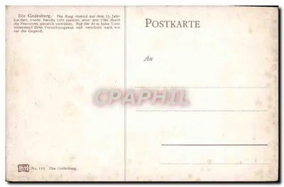 Godesburg — średniowieczny zamek zniszczony — wydawca H. Nr 110 — Rewers