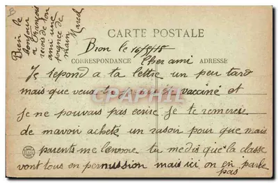 BRON — Em pleno voo — Biplano Farman — Verso
