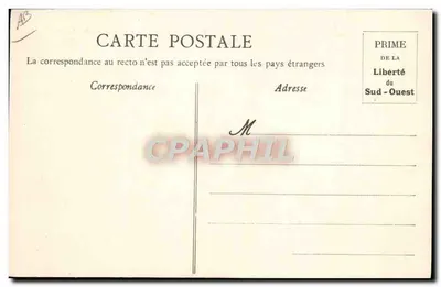 Aviação — Morane em pleno voo sobre Monoplan Blériot — Prime de la Liberté du Sud-Ouest — Verso