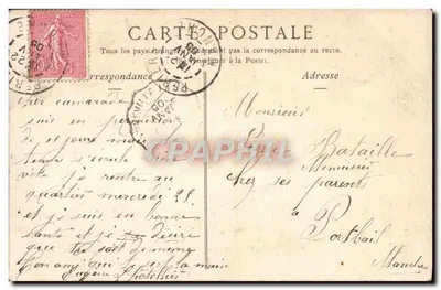 Cherbourg — The Statue of Napoleon I and the Harbor — Collections ND. Phot. — Back