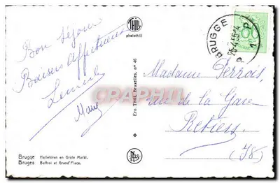 Bruges — Halletoeren y Grand-Place — Ern. Thill, n. 46 — Reverso