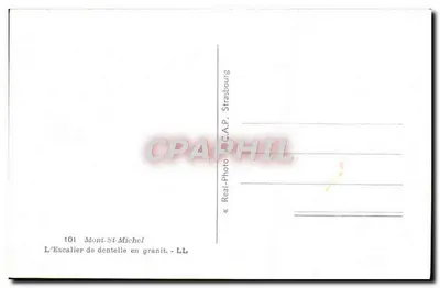 Monte-Santo-Michel — A Escada de Arame em Granito — Real-Photo Strasbourg — Verso