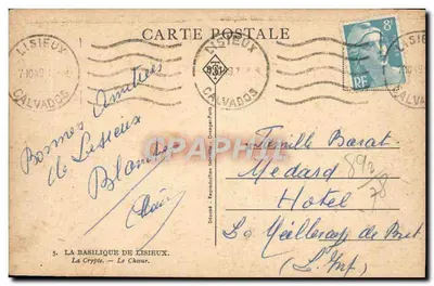 Bazylika w Lisieux — Krypta — Chór — wydawca Dragage & Cie, nr 5 — Rewers