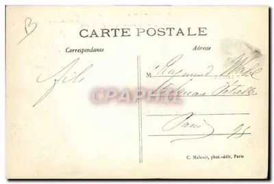 Port-Aviation — Grande Quinzaine de Paris — L'Aéroplane Antoinette em pleno voo, pilotado por M. H. Latham — Verso