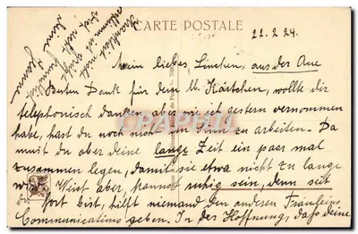Due giovani donne sotto un albero in fiore — En Eveil — E. Deully, n° 7000 — Verso