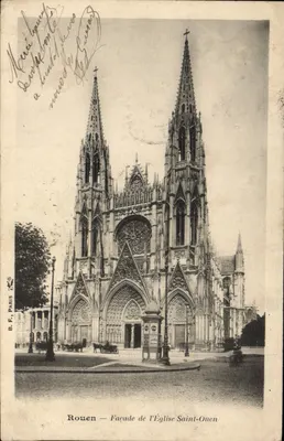 Rouen — Façade katedry Świętego Ouena — B. F., Paryż