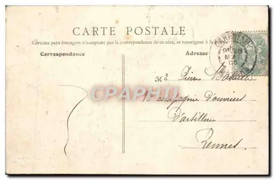 Saudações de Charentan — Panorama — F. Gosselin, editor, Carentan — Verso