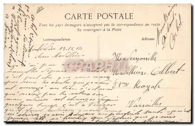Circuito de ANJOU 1912 — aviador Pascal — editor não identificado — Verso