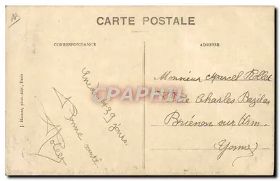 De vlieger Audemars die een "Demoiselle" piloot — Bayard-Clément — J. Hauser, Parijs — Achterkant