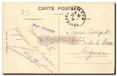 Biplano Voisin, pilotado por Mahieu — Tipo de concurso militar — J. Hauser, fot.édit., Paris — Verso