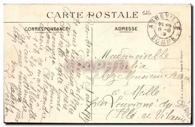 Arras — Ruínas do Hotel de Ville e do Sino após o bombardeio de 21 de outubro de 1914 — N°27 — Verso