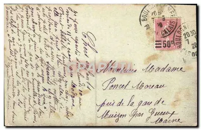 Boulogne-sur-Mer — Tempestade — A Ponte Oeste quebrada pelas ondas — Editor Siebmart, n° 276 — Verso