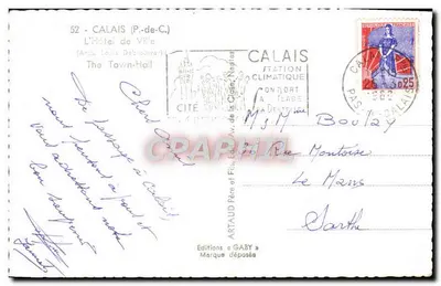 Hôtel de Ville w Calais — Architektura Louis Debrouwer — Wydawnictwo Gaby — Rewers