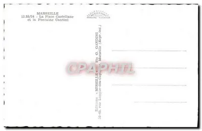 Piazza Castellane — La Fontaine Cantini — Edizioni G. Gandini, Marsiglia — Verso