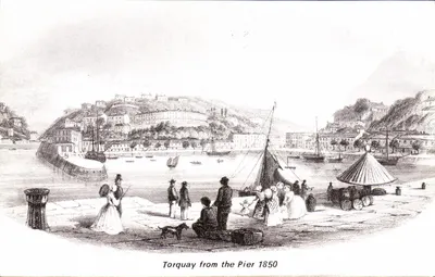Torquay a partir do Pier — vista do porto em 1850 — edição