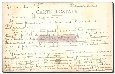 Lourdes — Os Santuários e o Gave — Verso