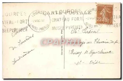 Lourdes — Widok na Bazylikę z fortecznego punktu widokowego — C.C. 14 — Rewers