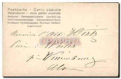 Sacerdote anciano en vestimenta eclesiástica — escena de jardín — Aristophot Leipzig 1902 — Reverso