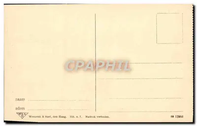 Rotterdam — Witte Huis com barcos no canal — editor Weenen & Suel, n° 13563 — Verso