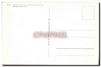 Berlin — Gendarmenmarkt z Schauspielhaus i Francuskim Katedralem — W. St. B. Tiefdruck-Rekord Nr. 162 — Rewers