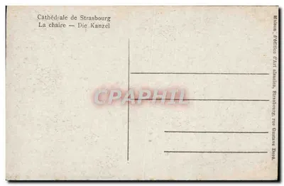Catedral de Estrasburgo — La silla — edición de arte alsaciana — Reverso