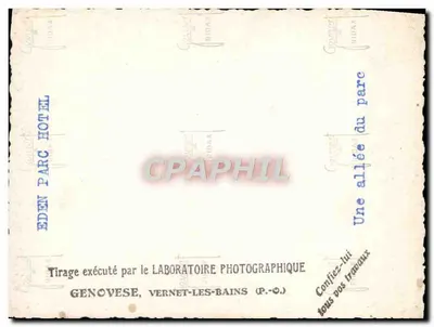 Aleja parku — Hotel Eden Parc — Wydanie przez Genovese, Vernet-les-Bains — Rewers