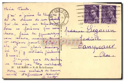 Cattedrale di Notre-Dame di Le Mans — vista della facciata — Edizione P. M. Le Mans — Verso