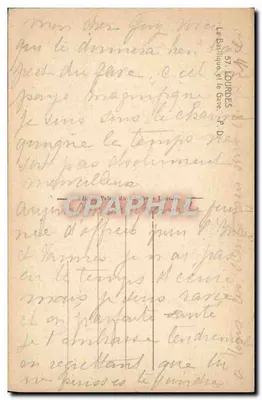 Lourdes — Bazylika i Gave — Wydawca P. D. nr 57 — Rewers