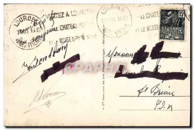 Lourdes — Chrystus i ołtarz Pomnika Zmarłych — Rewers