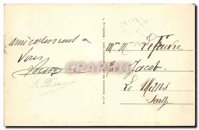 Calais — Wysoki pomnik poświęcony zmarłym w Plüviosse — wydawca R.P. n°48 — Rewers