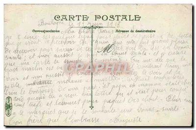 Boulogne-sur-Mer — Vista do parque com busto e torres — editor A. L. P. (nº 123) — Verso