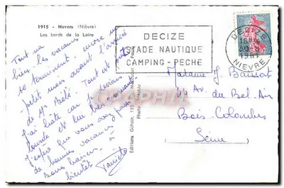 Les bords de la Loire — Nevers (Nièvre) — Éditions Géhaïr, n° 135 — Verso