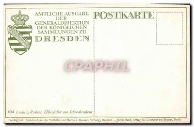 Przejazd nad Schreckenstein — Ludwig Richter — Oficjalna wersja wydawnictwa Generalnej Dyrekcji Królewskich Zbiorów w Dresden — Rewers