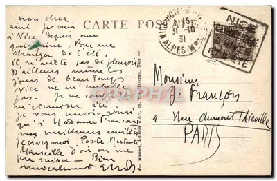 Nice — Bains de Mer — A Costa Azul — Editor anônimo, n° 176 — Verso