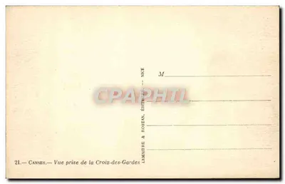 Cannes — Wizja z Krzyża Strażników — Limatine & Rostan, wydawcy, Nice — Rewers
