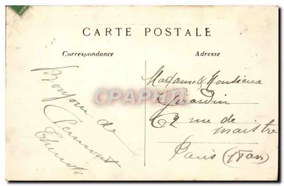 Clermont-Ferrand (P.-de-D.) — Place de Jaude vista tirada do Grand Hôtel e Hôtel de la Poste — L'Hirondelle, Paris, n°419 — Verso
